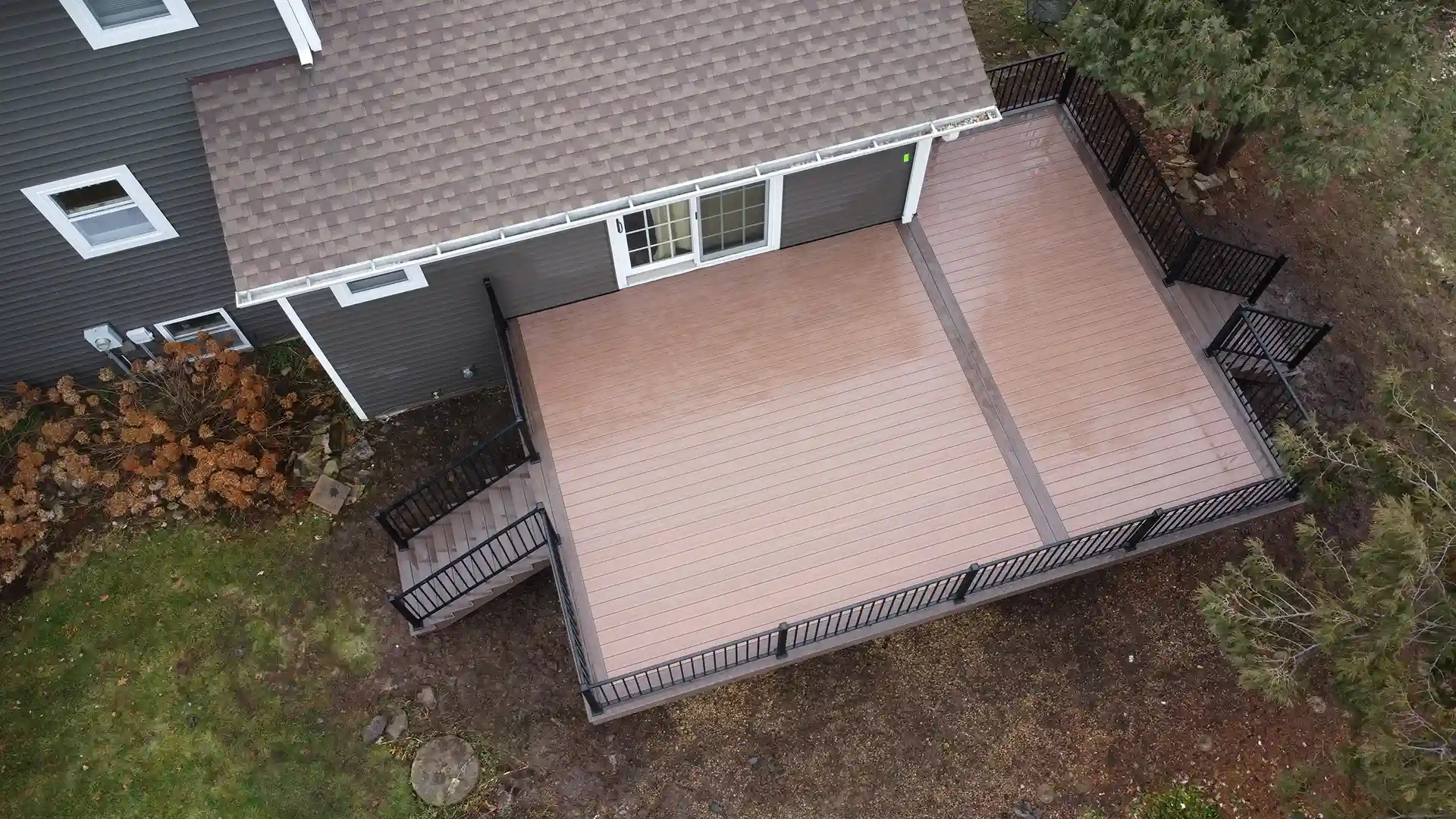 aerial view of composite deck - Composite Deck Builders and Composite Decking Contractors in Madison, Wisconsin