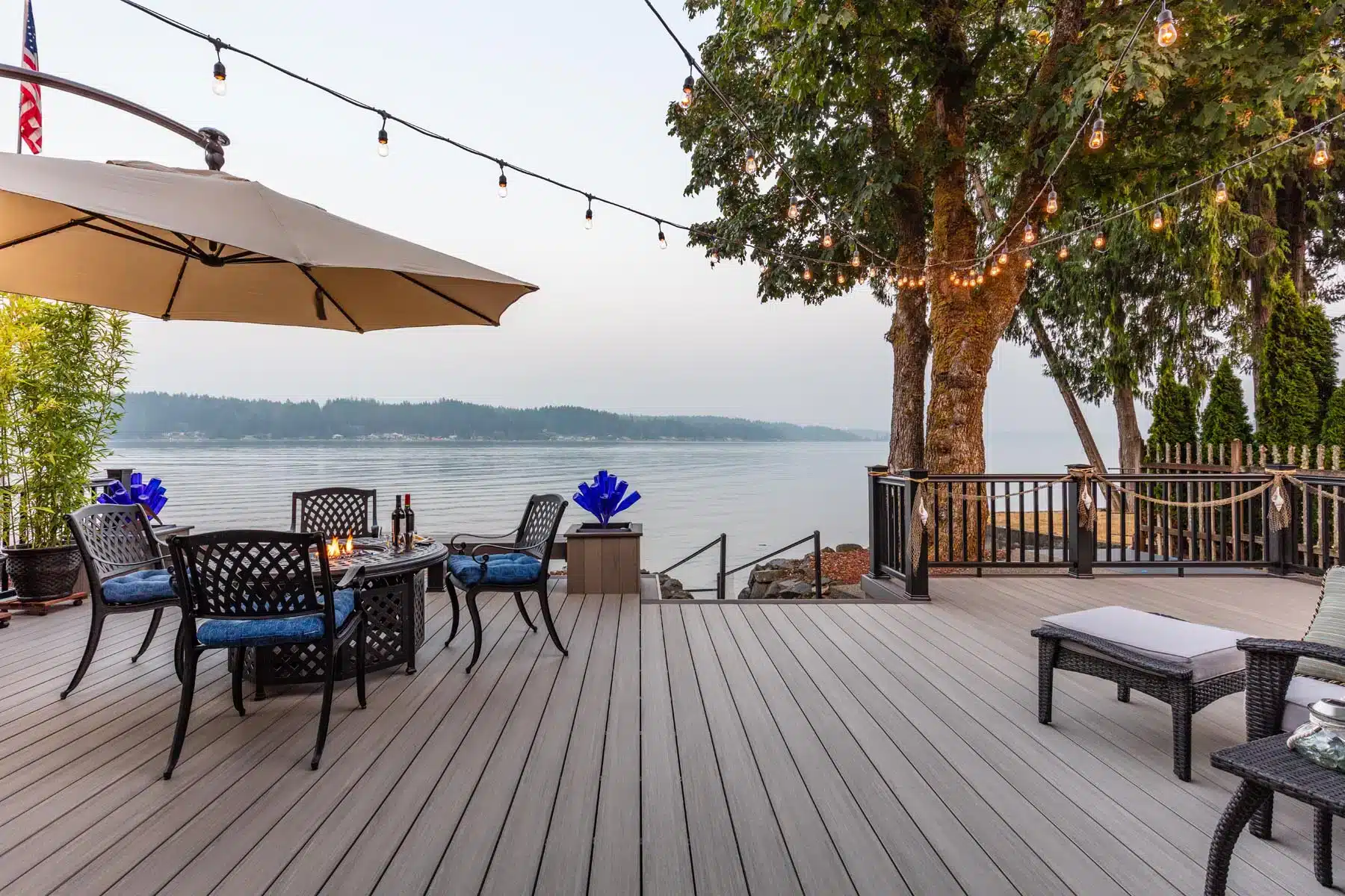 photo of a waterfront deck made with TimberTech decking by AZEK - TimberTech-AZEK Decking Contractor near me